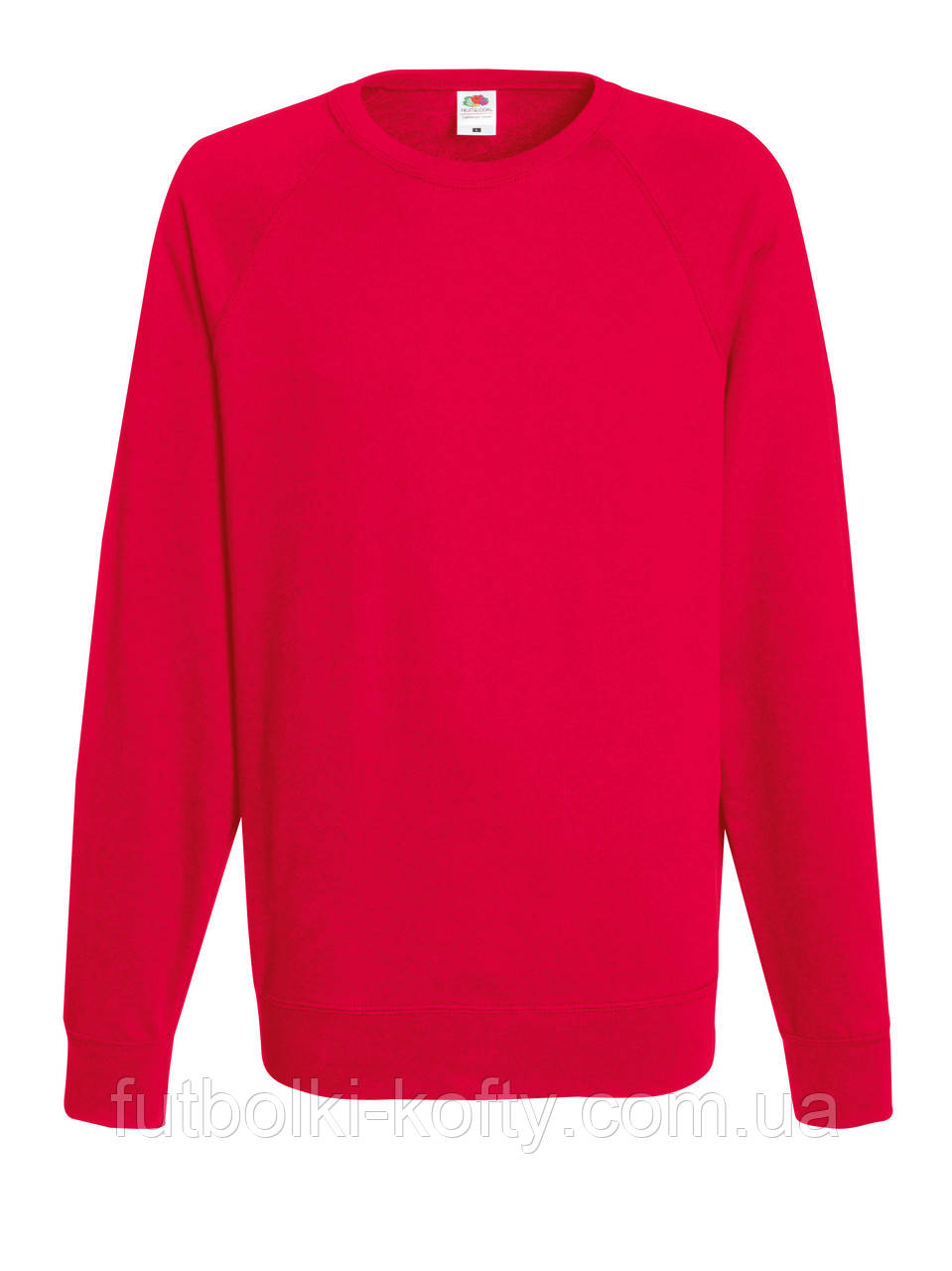 Реглан чоловічий червоний светр легкий Lightweight raglan sweat Fruit of the Loom, 2XL 48