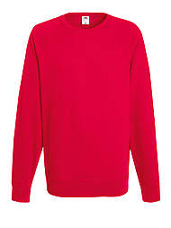 Реглан чоловічий червоний светр легкий Lightweight raglan sweat Fruit of the Loom, 2XL