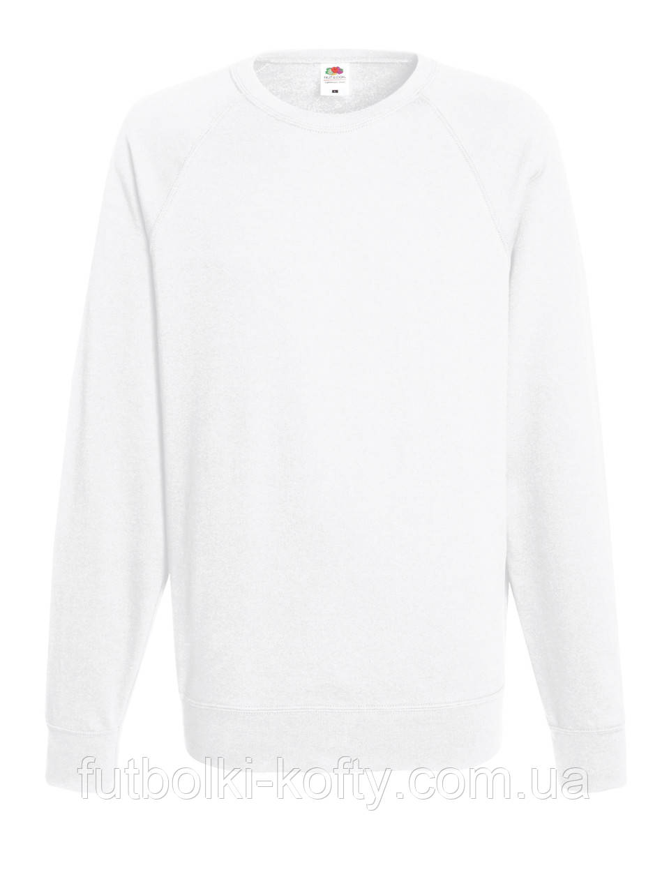 Реглан чоловічий білий светр легкий Lightweight raglan sweat Fruit of the Loom, 2XL