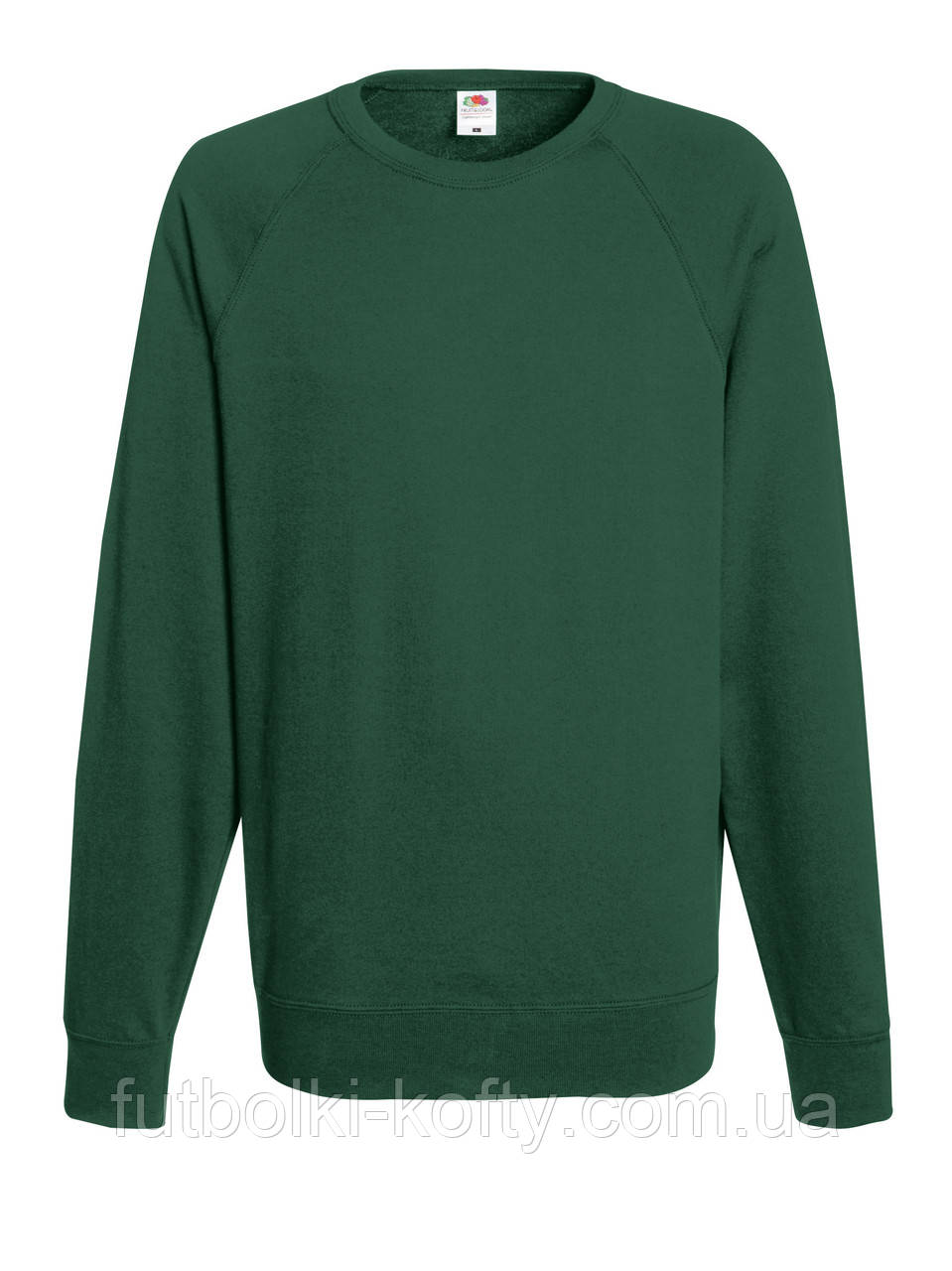 Реглан чоловічий зелений светр легкий (темно-зелений) Lightweight raglan sweat Fruit of the Loom, 2XL 46