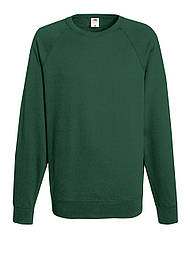Реглан чоловічий зелений светр легкий (темно-зелений) Lightweight raglan sweat Fruit of the Loom, 2XL
