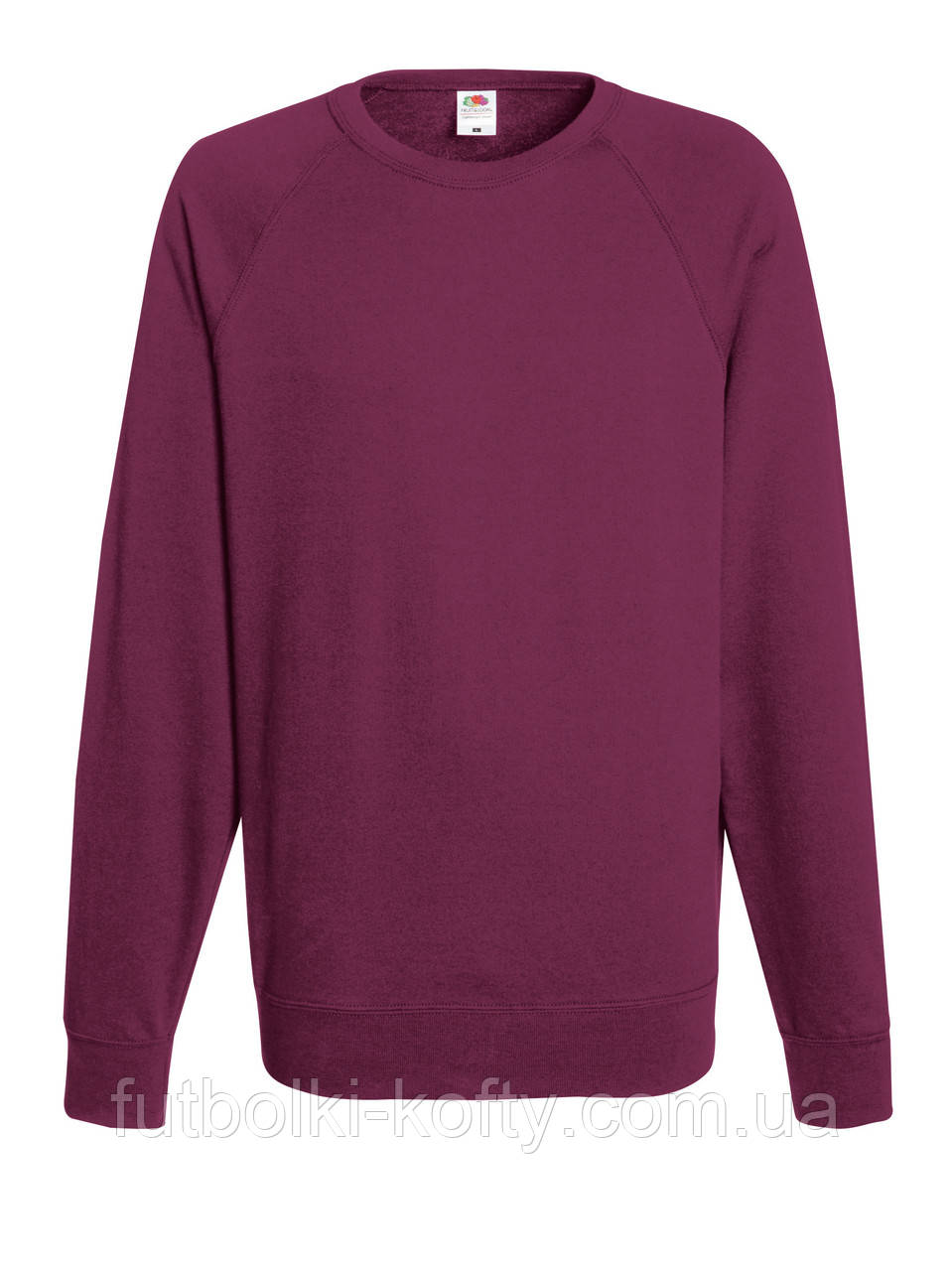 Реглан чоловічий бордовий светр легкий Lightweight raglan sweat Fruit of the Loom,2XL