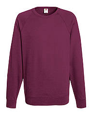 Реглан чоловічий бордовий светр легкий Lightweight raglan sweat Fruit of the Loom,M