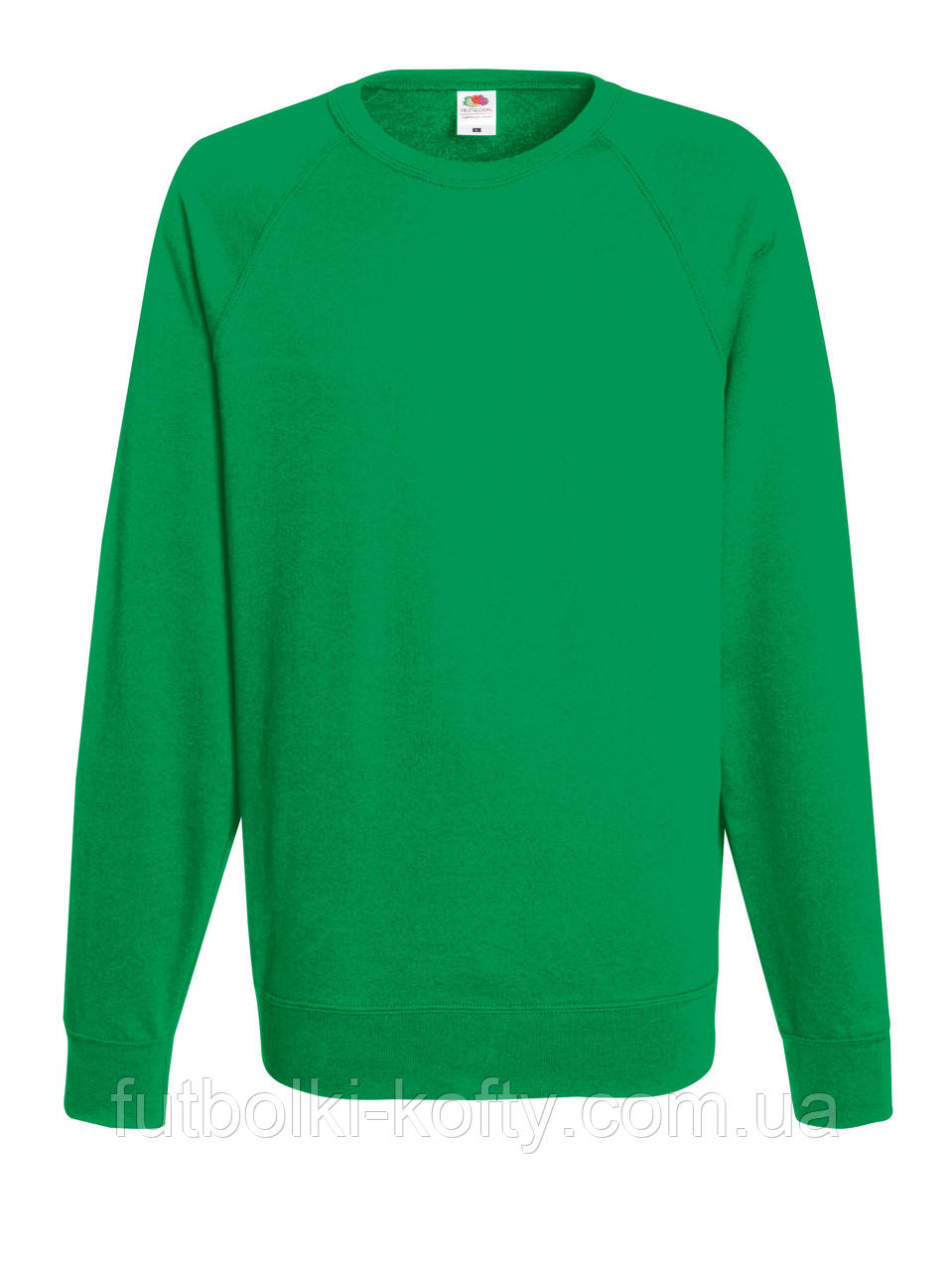 Реглан чоловічий зелений светр легкий Lightweight raglan sweat Fruit of the Loom,L