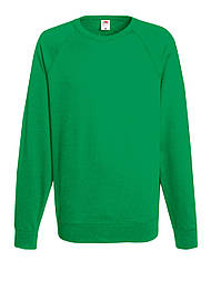 Реглан чоловічий зелений светр легкий Lightweight raglan sweat Fruit of the Loom,2XL