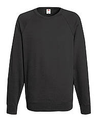 Реглан чоловічий сірий светр легкий (світлий графіт) Lightweight raglan sweat Fruit of the Loom,2XL