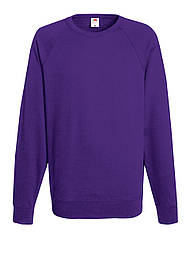 Реглан чоловічий фіолетовий светр легкий Lightweight raglan sweat Fruit of the Loom,2XL