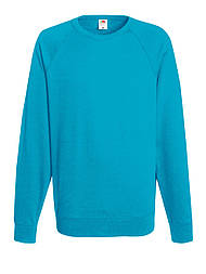 Реглан чоловічий синій светр легкий (ультрамарин) Lightweight raglan sweat Fruit of the Loom,2XL