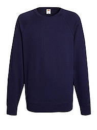 Реглан чоловічий синій светр легкий (глибокий темно-синій) Lightweight raglan sweat Fruit of the Loom,2XL