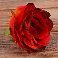 Головка троянди червоно жовтогаряча 8 см Квіти штучні