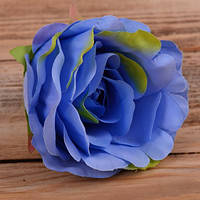 Головка розы 8 см синяя Цветы искусственные