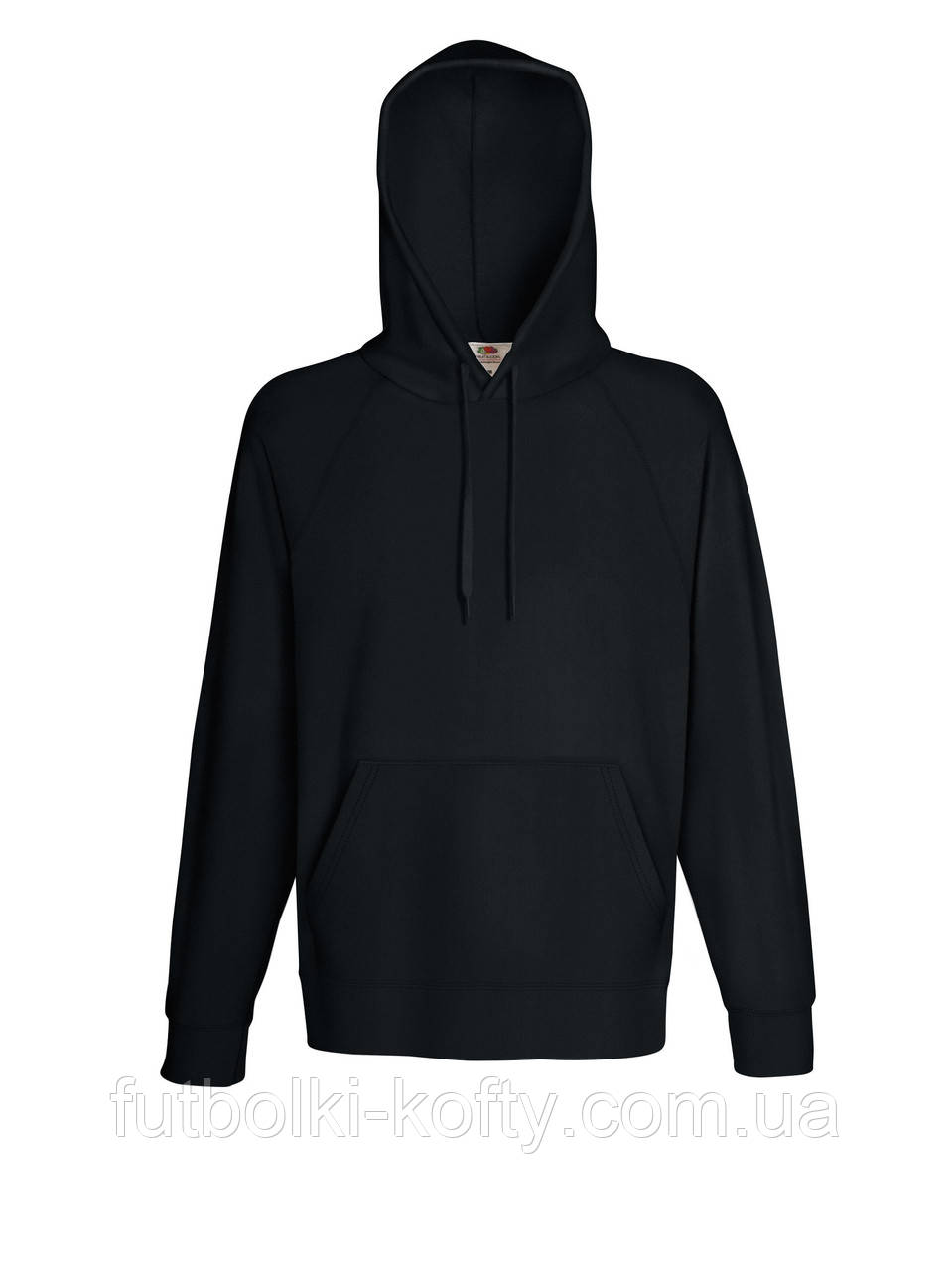 Худі чоловіче чорне кофта з капюшоном легка Lightweight hooded sweat Fruit of the Loom,2XL 46, фото 1