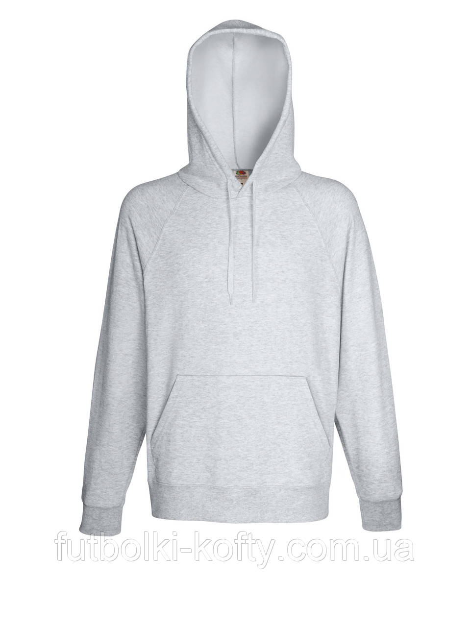 Худі чоловіча сіра кофта з капюшоном легка Lightweight hooded sweat Fruit of the Loom,2XL, фото 1