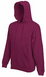 Толстовка чоловіча бордова худі (кофта з капюшоном) Classic hooded sweat Fruit Of The Loom, 2XL