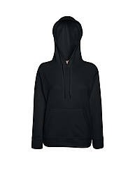Жіноча толстовка чорна худі легка Lightweight lady-fit Fruit of the Loom,2XL