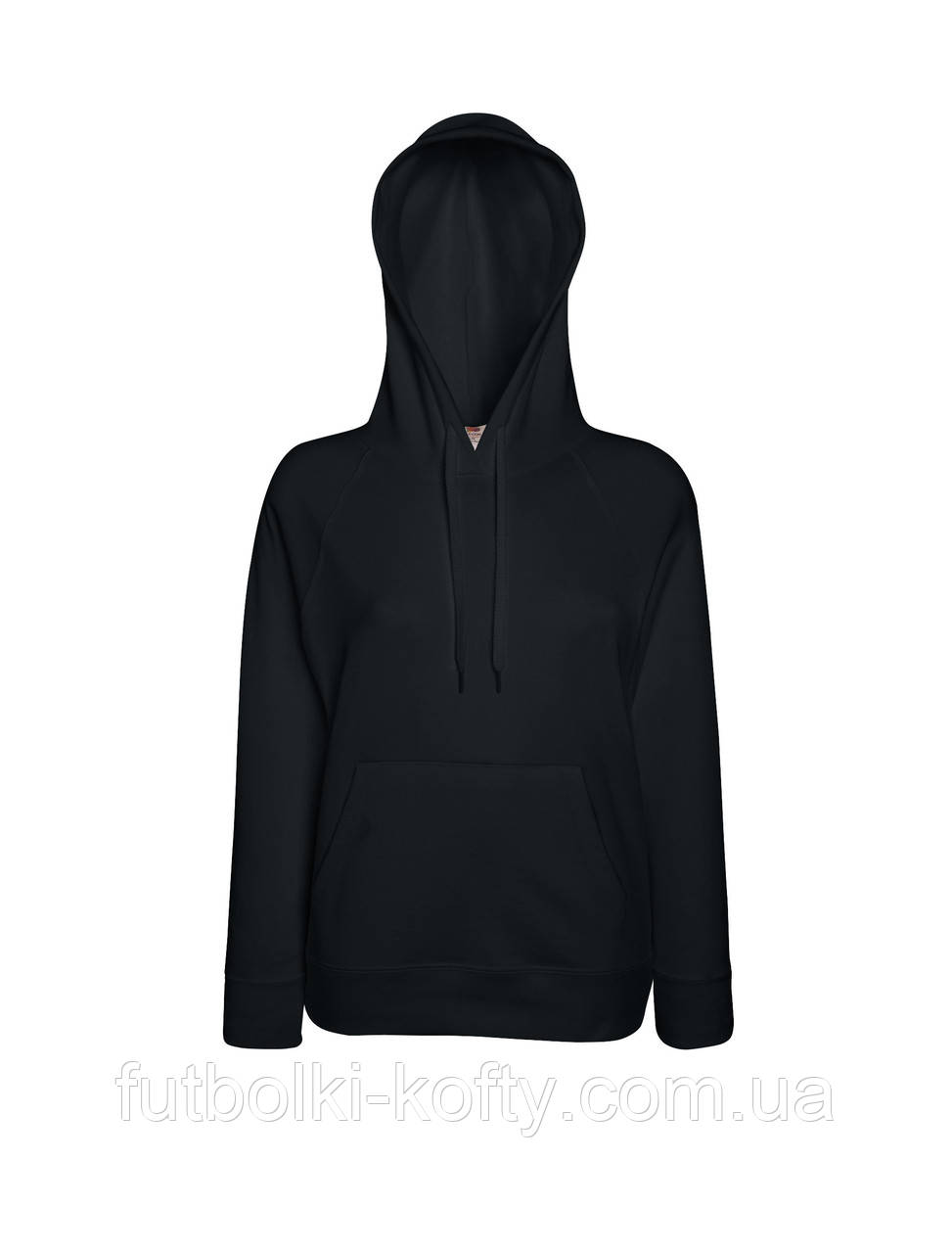 Жіноча толстовка чорна худі легка Lightweight lady-fit Fruit of the Loom,M, фото 1