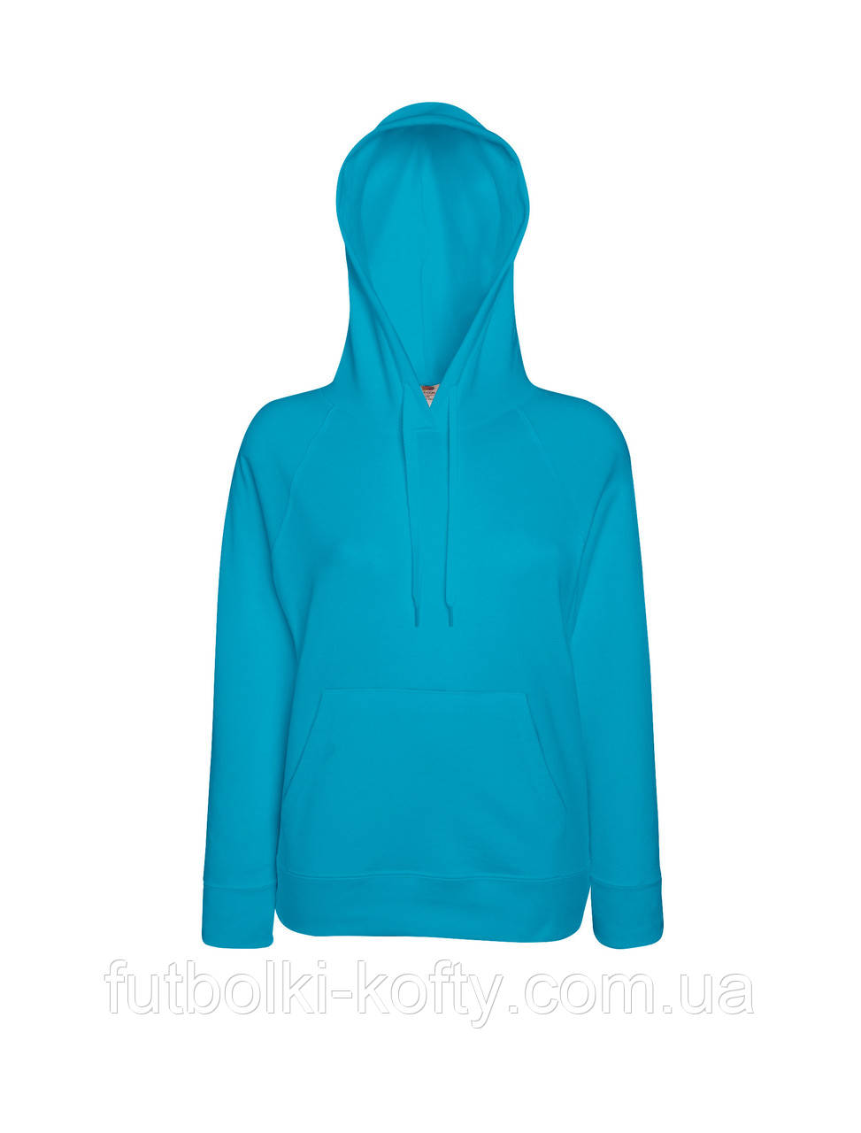 Жіноча толстовка синя худі легка (ультрамарин) Lightweight lady-fit Fruit of the Loom,M, фото 1