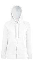 Жіноча біла толстовка з капюшоном на блискавці Lightweight hooded jacket lady-fit Fruit of the Loom,XS
