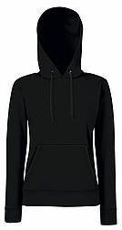Толстовка жіноча чорна худі з капюшоном Classic hooded sweat Fruit Of The Loom,XL