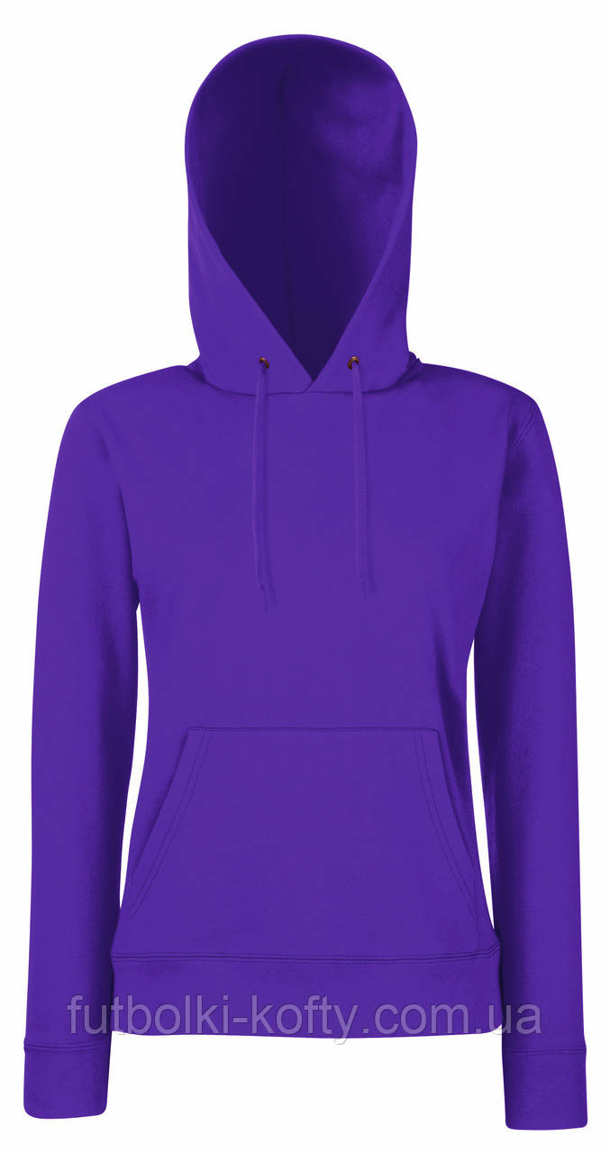 Толстовка жіноча фіолетова худі з капюшоном Classic hooded sweat Fruit Of The Loom,2XL, фото 1