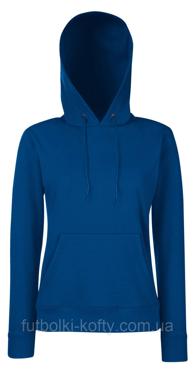 Толстовка жіноча синя худі з капюшоном (темно-синій) Classic hooded sweat Fruit Of The Loom,L, фото 1