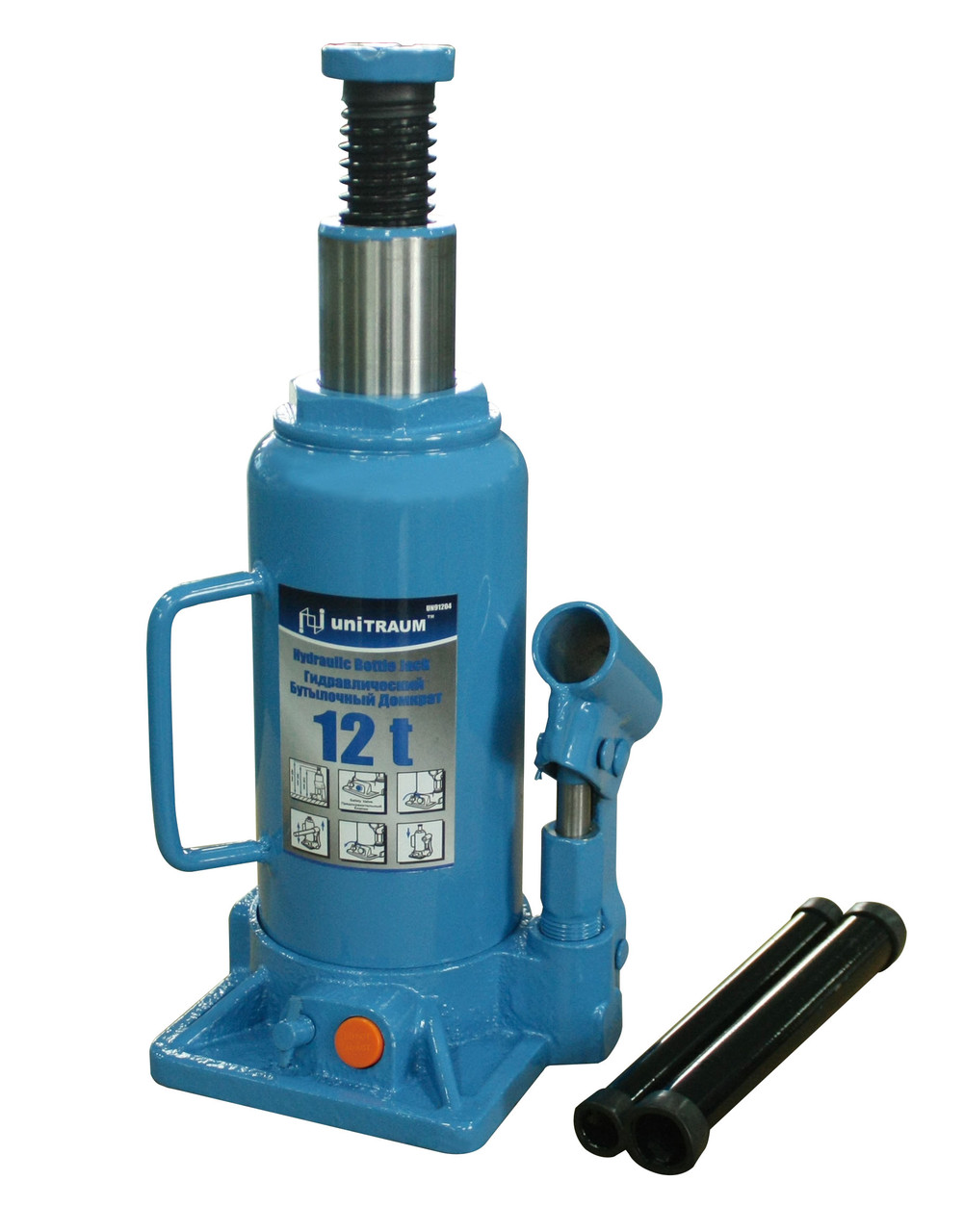 Домкрат пляшковий гідравлічний 12т Unitraum UN91204, фото 1
