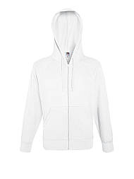 Чоловіча толстовка біла кофта на блискавці з капюшоном Lightweight hooded sweat jacket Fruit of the Loom,XL