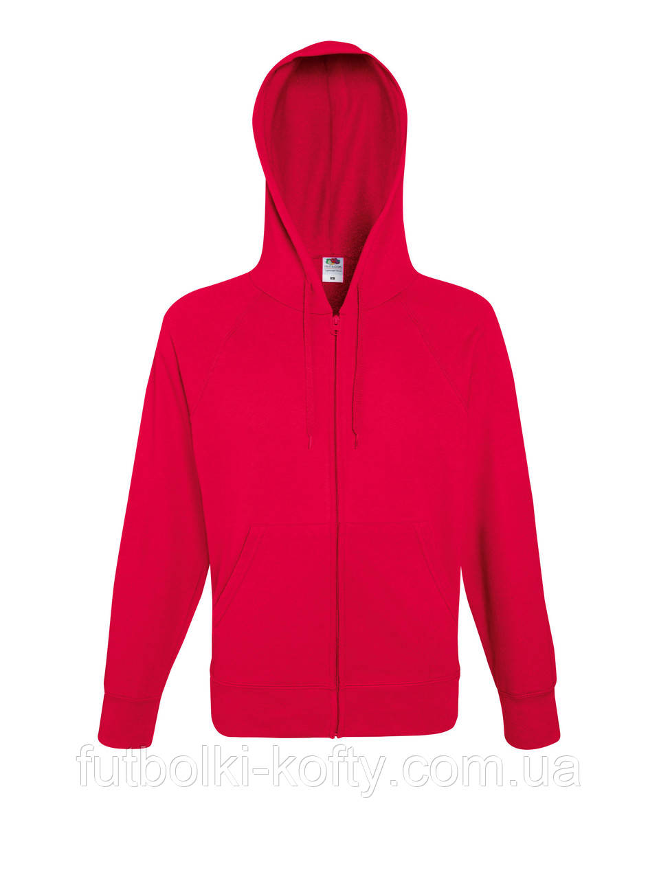 Чоловіча толстовка червона кофта на блискавці з капюшоном Lightweight hooded sweat jacket Fruit of the Loom,2XL
