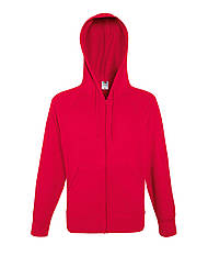 Чоловіча толстовка червона кофта на блискавці з капюшоном Lightweight hooded sweat jacket Fruit of the Loom,2XL
