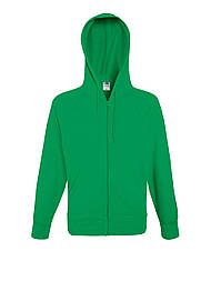 Чоловіча толстовка зелена кофта на блискавці з капюшоном Lightweight hooded sweat jacket Fruit of the Loom,2XL