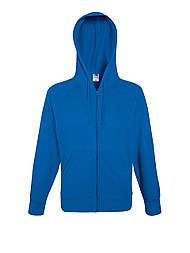 Чоловіча толстовка синя кофта на блискавці з капюшоном Lightweight hooded sweat jacket Fruit of the Loom,S