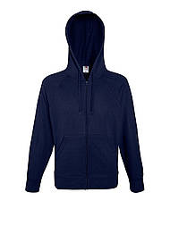 Чоловіча толстовка синя кофта на блискавці з капюшоном (глибокий темно-синій) Lightweight hooded sweat jacket Fruit of the Loom,S
