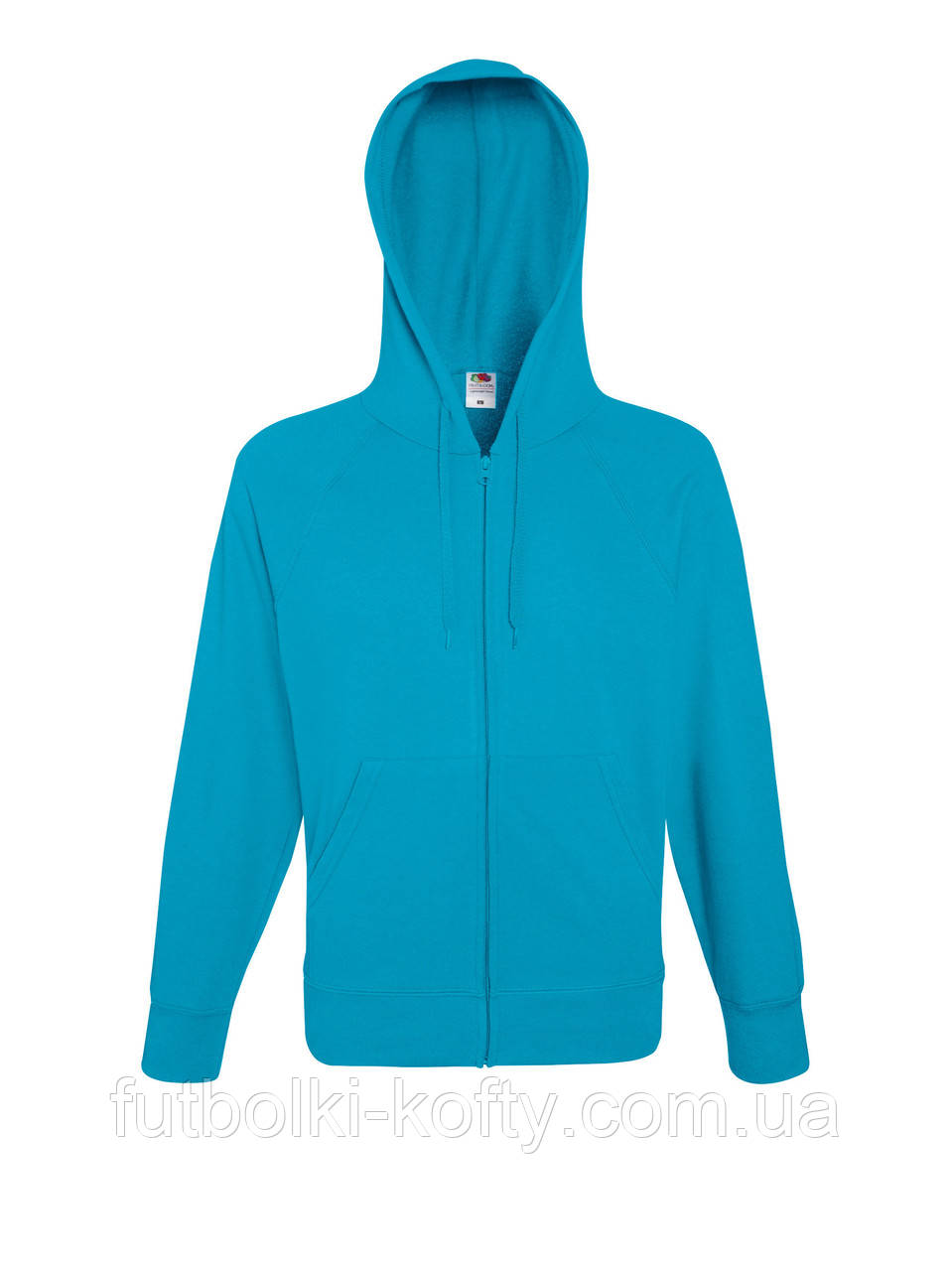 Чоловіча толстовка синя кофта на блискавці з капюшоном (ультрамарин) Lightweight hooded sweat jacket Fruit of the Loom,2XL