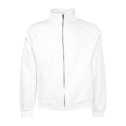 Біла кофта на блискавці чоловіча бавовняна Classic sweat jacket Fruit of the Loom, 2XL