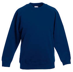 Светр дитячий синій реглан (темно-синій) Fruit Of The Loom 7-8