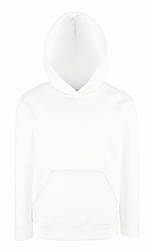 Толстовка дитяча біла худі Fruit Of The Loom Premium hooded 116