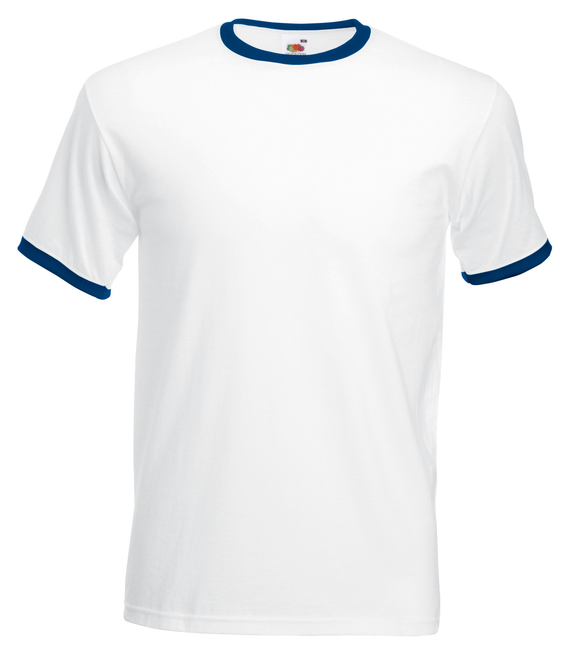 Чоловіча футболка з кольоровою окантовкою Fruit of the loom Білий/Темно-синій 61-168-Za XL