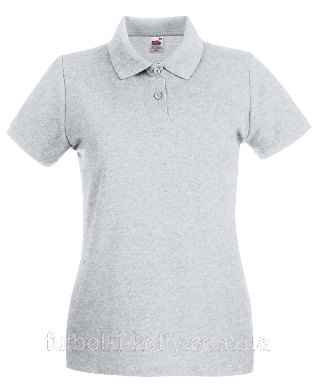 Футболка поло жіноча сіра преміум Premium polo lady-fit Fruit of the Loom,XS