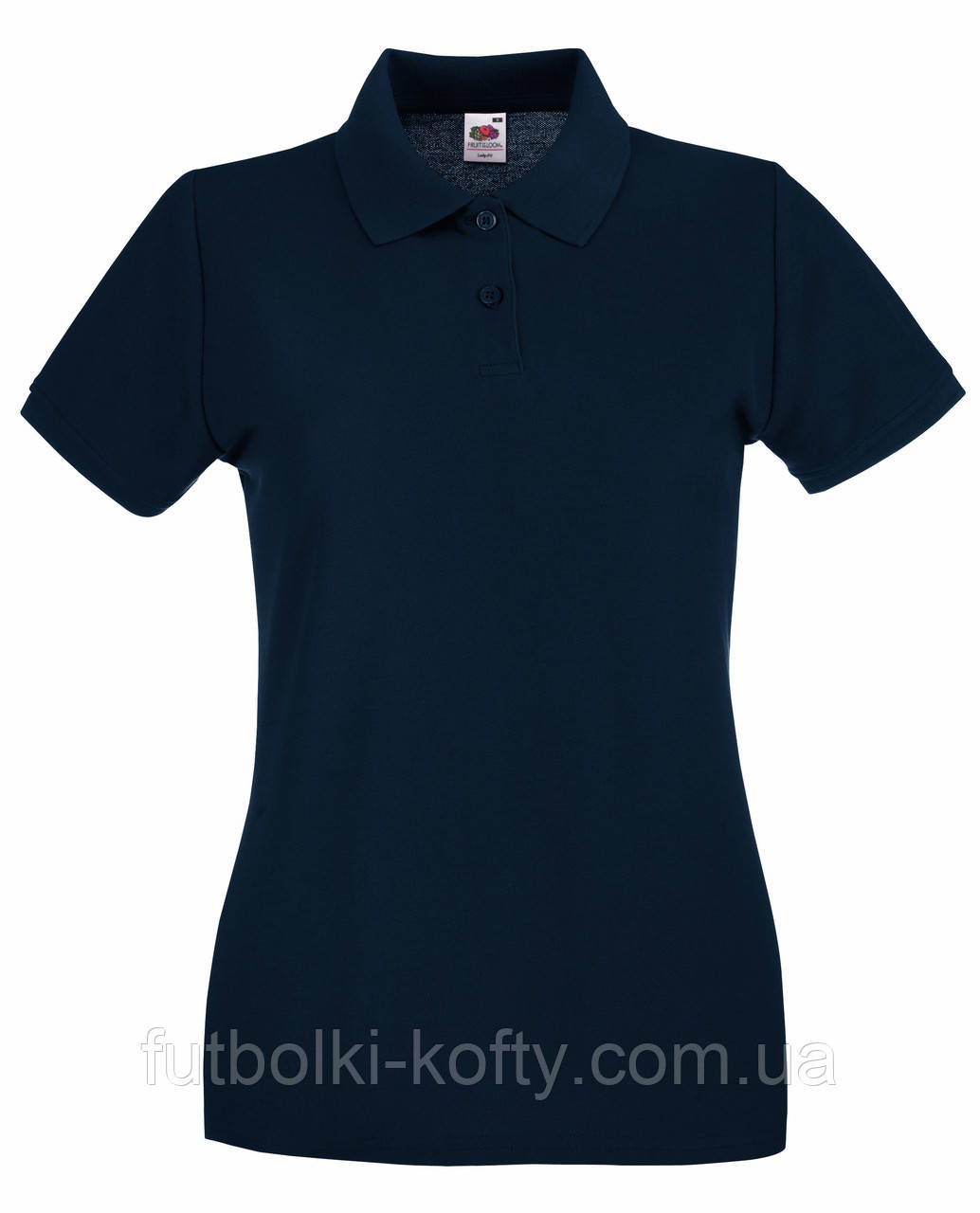 Футболка поло жіноча синя преміум (глибокий темно-синій) Premium polo lady-fit Fruit of the Loom,2XL