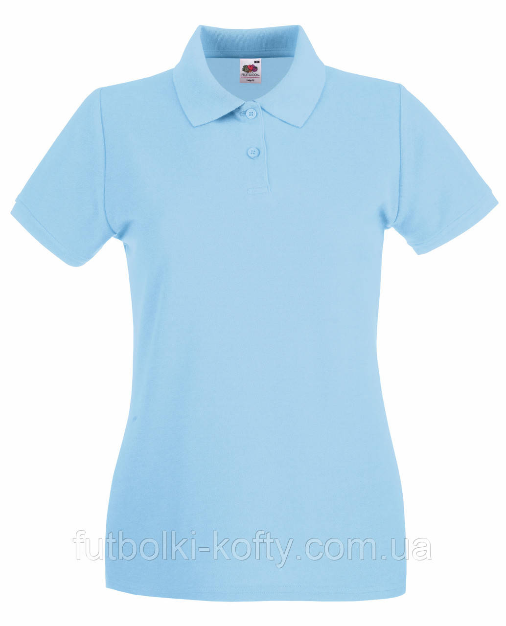 Футболка поло жіноча блакитна преміум Premium polo lady-fit Fruit of the Loom,2XL, фото 1