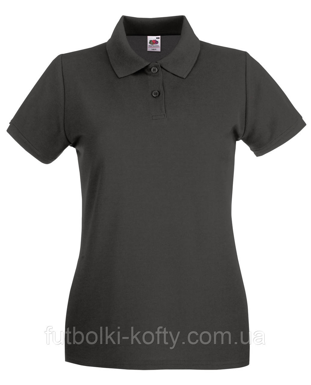 Футболка поло жіноча сіра преміум (світлий графіт) Premium polo lady-fit Fruit of the Loom,2XL