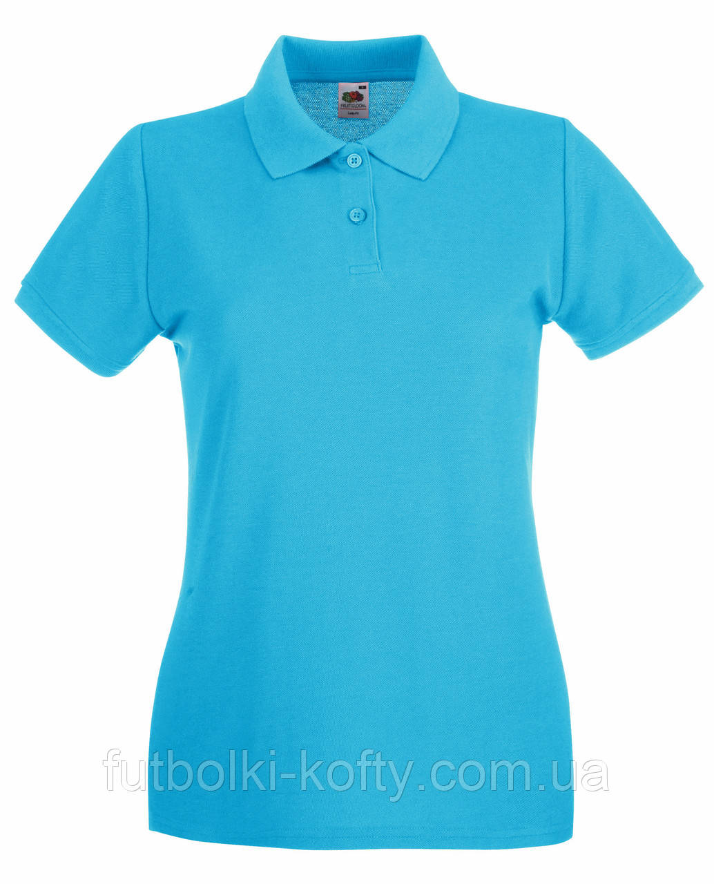 Футболка поло жіноча синя преміум (ультрамарин) Premium polo lady-fit Fruit of the Loom,S