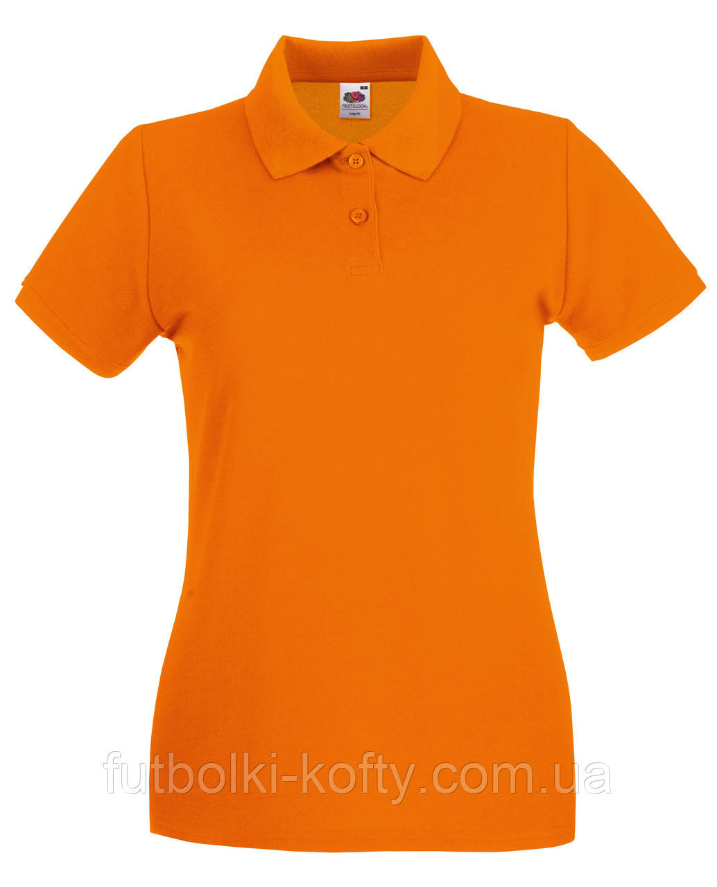 Футболка поло жіноча оранжева преміум Premium polo lady-fit Fruit of the Loom,L