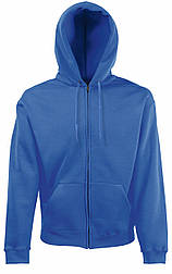 Толстовка синя чоловіча худі на замку з капюшоном, щільна преміум Fruit of the loom,M