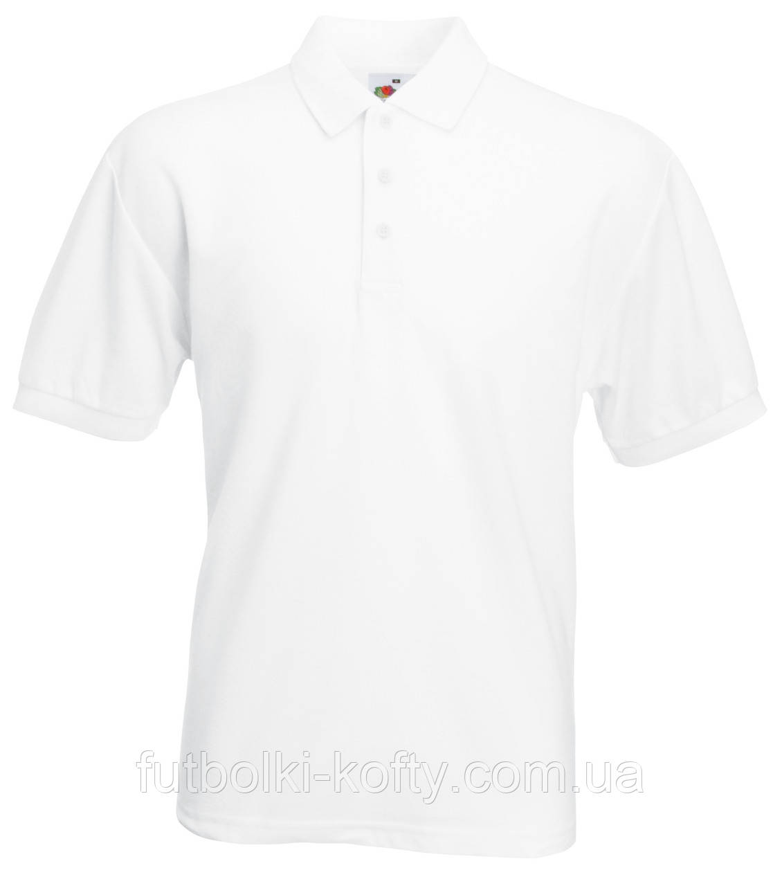 Футболка поло чоловіча біла 65/35 Polo Fruit of the Loom,3XL