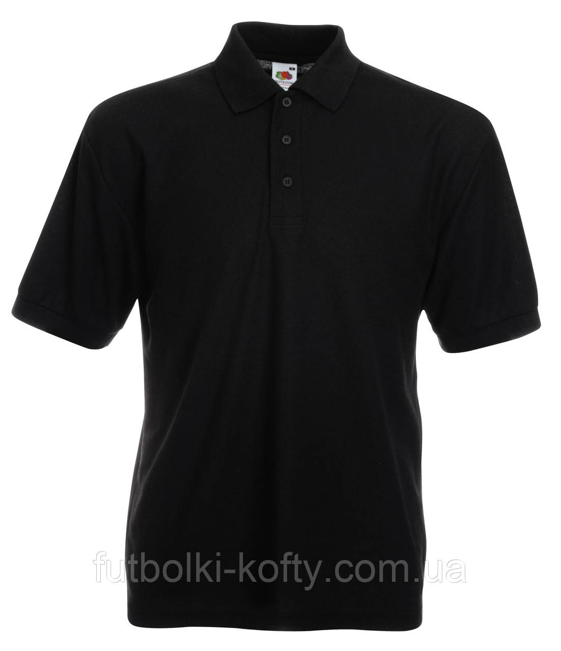 Футболка поло чоловіча чорна 65/35 Polo Fruit of the Loom,XL