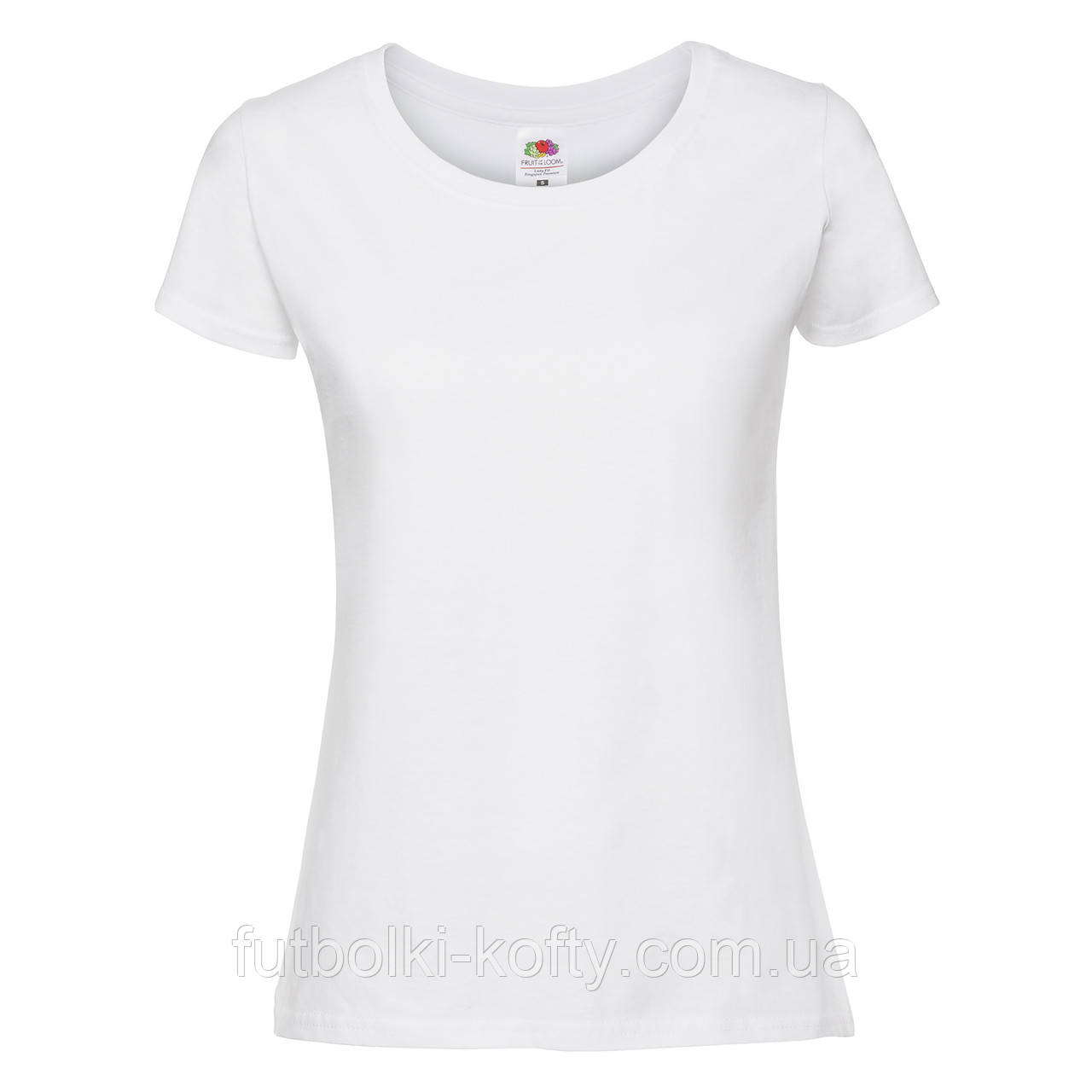 Жіноча футболка біла преміум Ringspun premium T LADY-FIT Fruit of the Loom,XS, фото 1