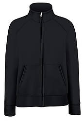 Жіноча преміумтолстовка на замку без капюшона Чорна Fruit Of The Loom 62-116-36 L