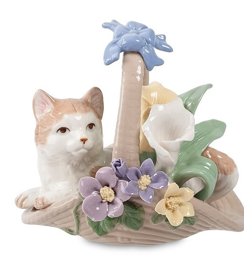 Порцелянова фігурка "Кошеня в кошику" Pavone CMS-15/81, фото 1