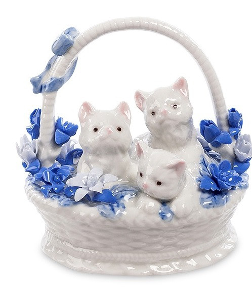 Порцелянова фігурка "Кошенята в кошику" Pavone CMS-46/8